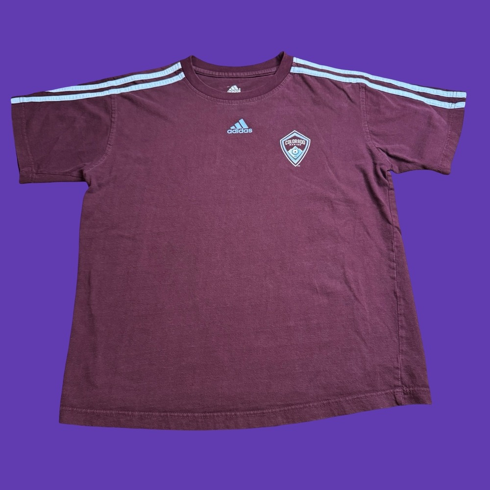 Adidas Colorado Rapids MLS T Shirt Youth L 14/16 Soccer Graphic Logo Cotton